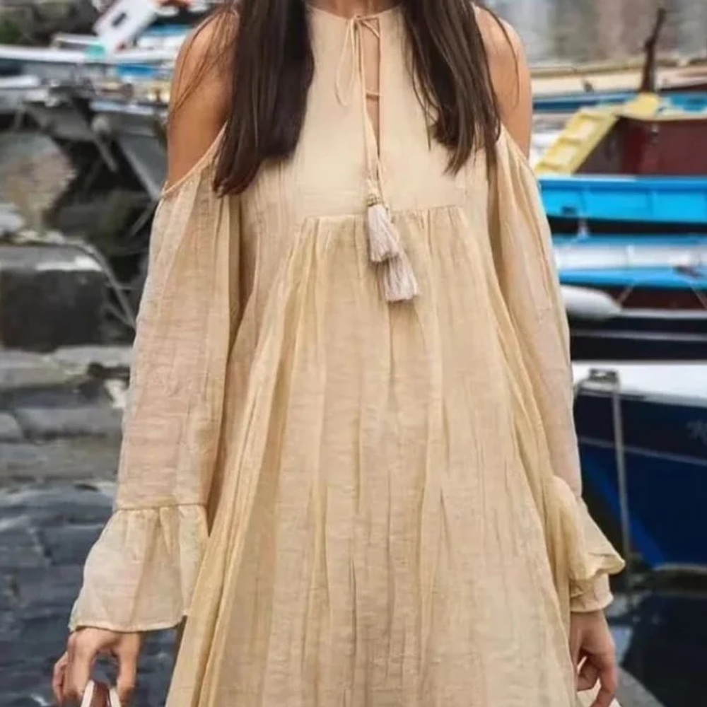 Zara cold shoulder mini dress